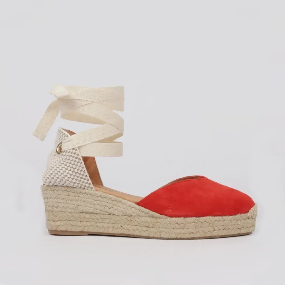 Espadryle na koturnie z zamszu