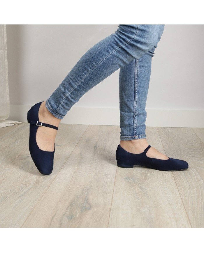 Zamszowe Mary Janes - obrazek 2