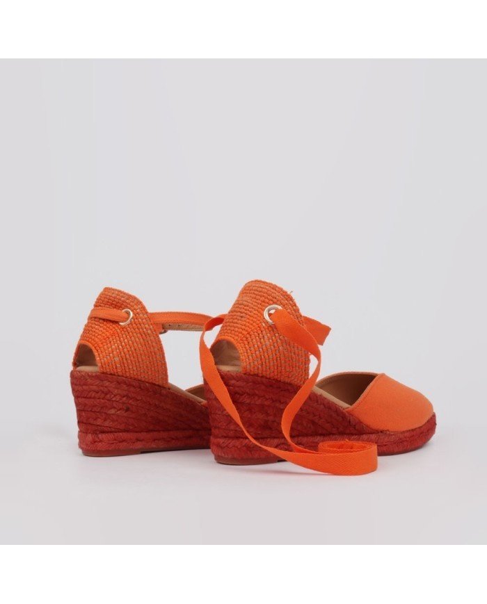 Espadryle na koturnie z tkaniny - obrazek 2