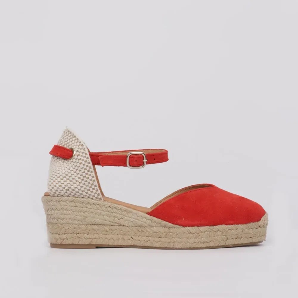 Espadryle na koturnie z zamszu - obrazek 3