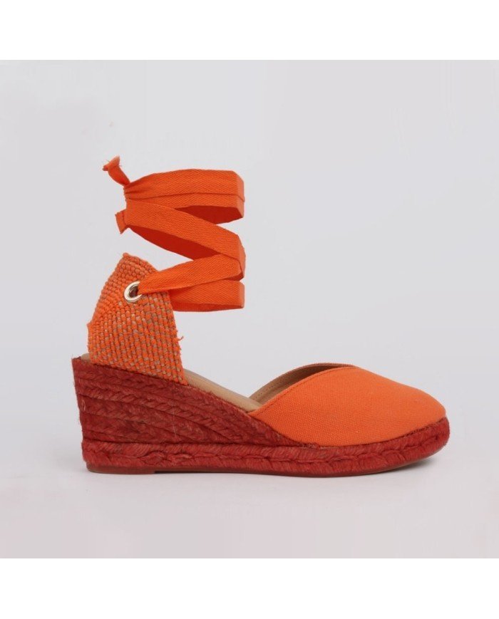 Espadryle na koturnie z tkaniny - obrazek 3