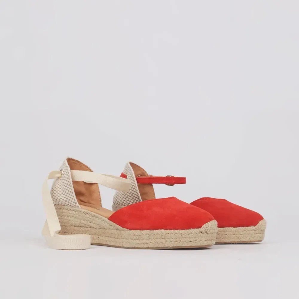 Espadryle na koturnie z zamszu - obrazek 4